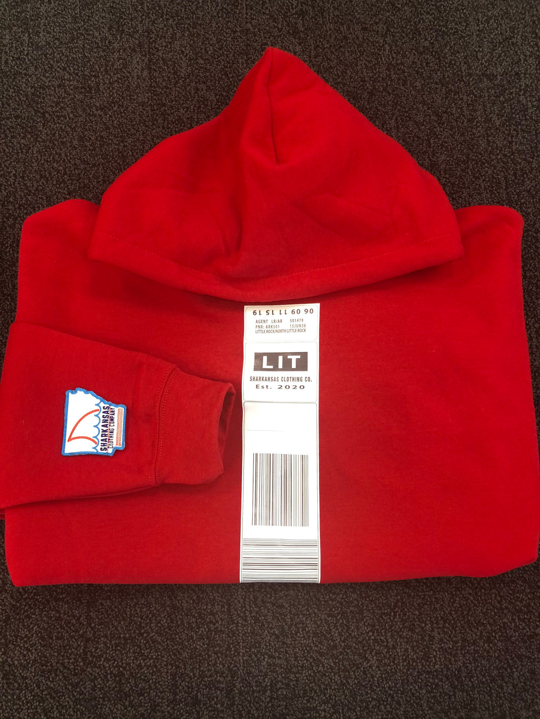 The Bag Tag Hoodie// Red